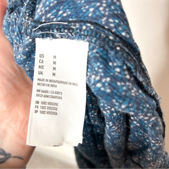 American Eagle Outfitters Flowy Pull On Boho Print Shorts‎ Blue Medium M - Picture 7 of 7